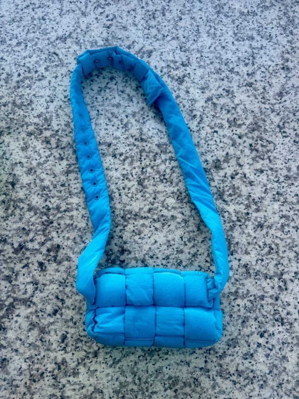 Bottega Veneta Padded Intrecciato Nylon Cassette Bag in Pool Blue - Picture 3 of 14